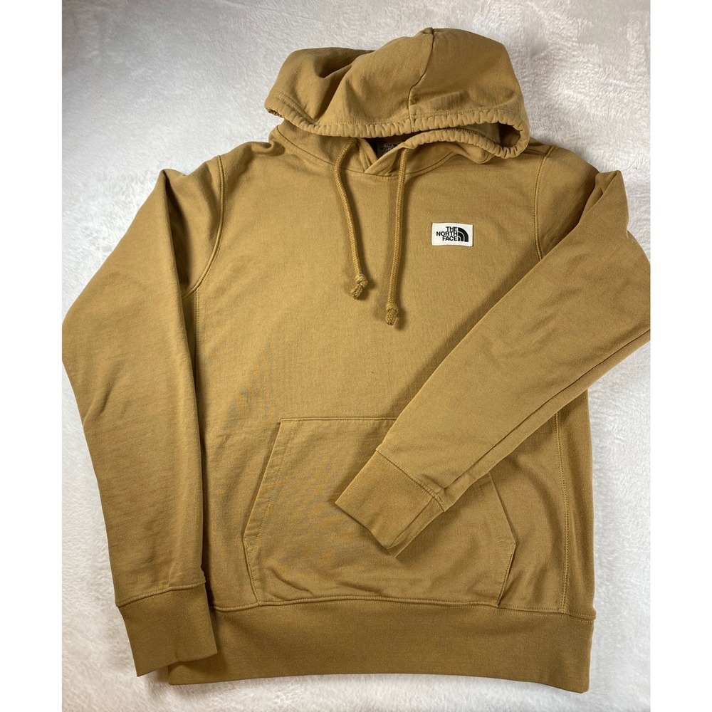 The North Face Mens Hoodie Khaki Tan Pullover Hooded Sweatshirt Size S